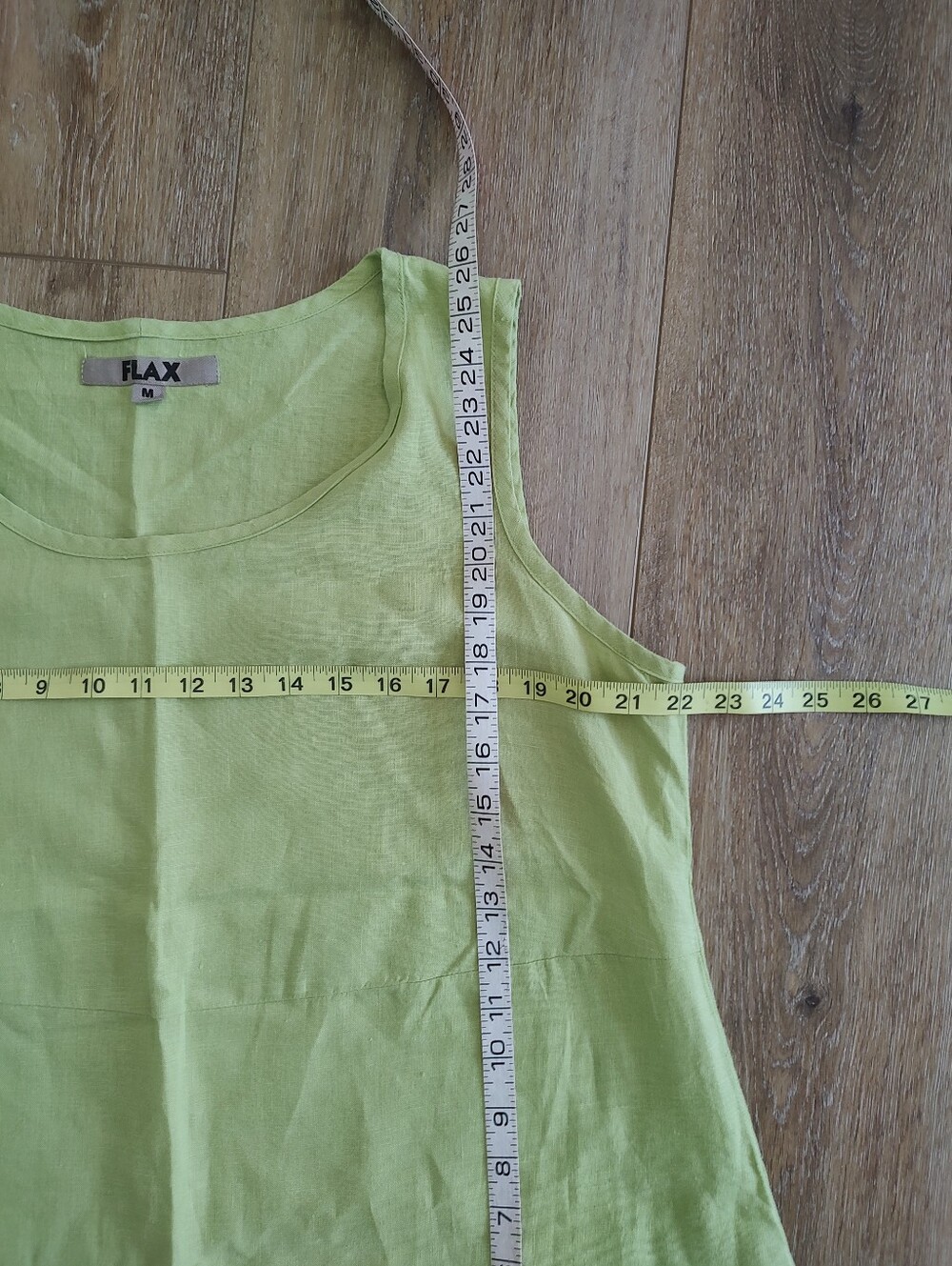 Flax Linen Green Tank Top M - Picture 8 of 9